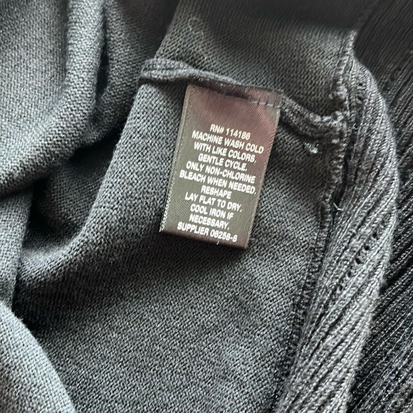 Liz Claiborne Black Open Front Cardigan Ribbed Neckline - Picture 9 of 10